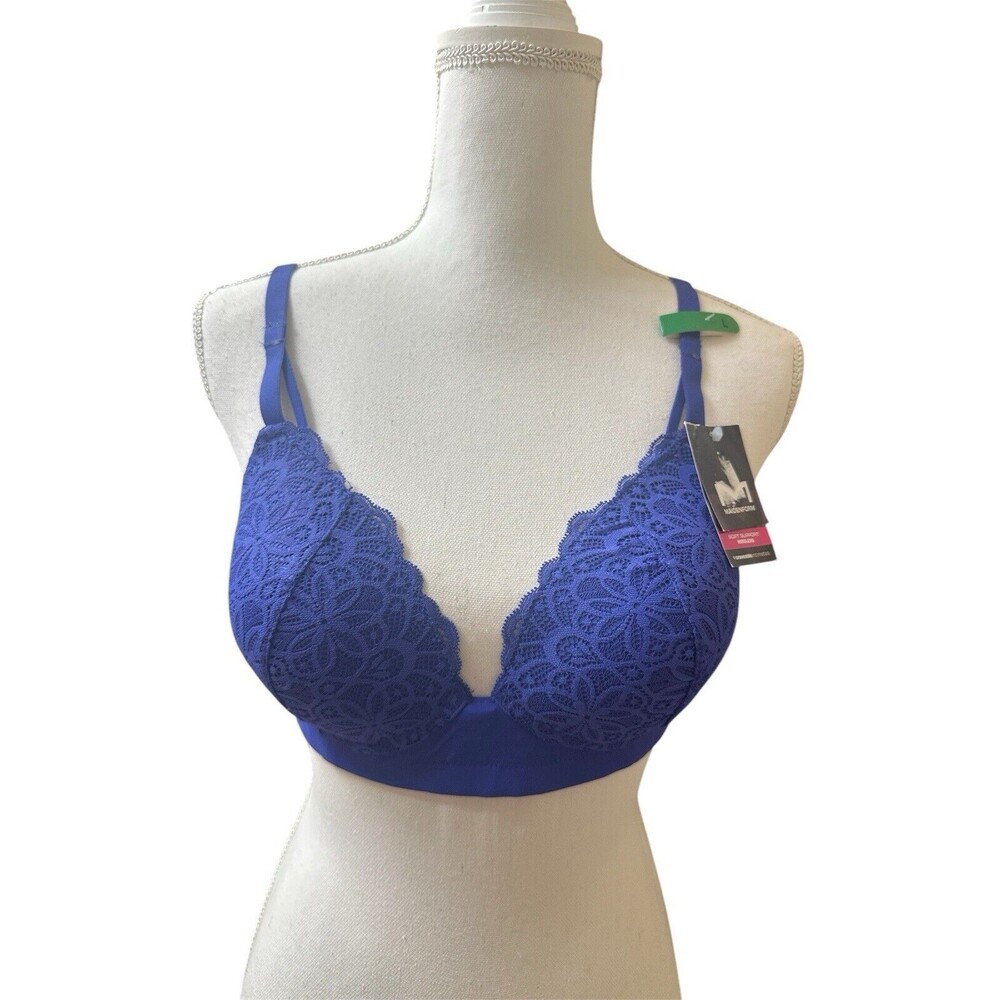 NWT Maidenform Soft Support Wirefree Bralette Women's L Convertible Bra PURPLE